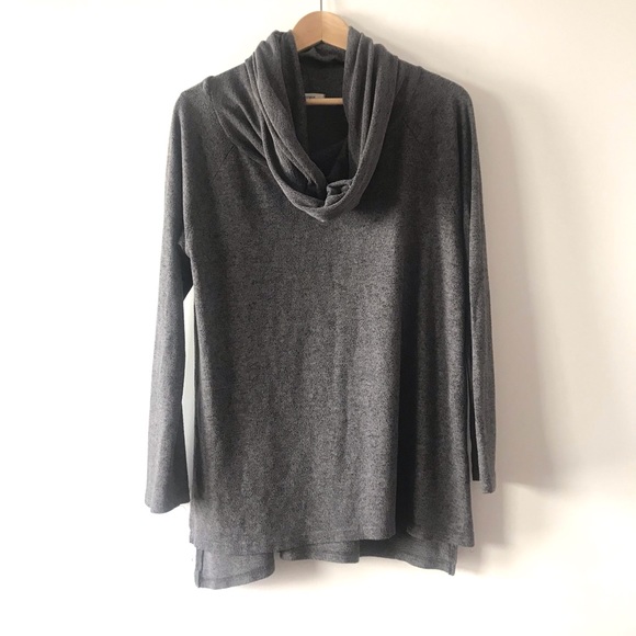 Cherish Turtleneck with Convertible Neckline in Melange Grey Lightweight Size M - Picture 3 of 6